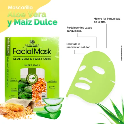 Mascarilla Facial de Aloe Vera y Maiz